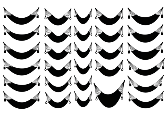 Black Hammock Silhouette Vector Clipart: A Precision Design Asset for Diverse Creative Workflows