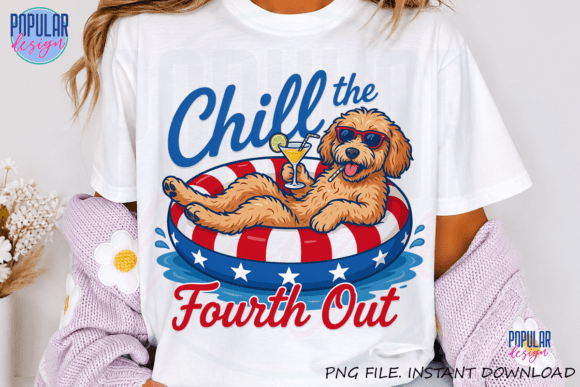 Chillin the Fourth Out Dog Patriotic