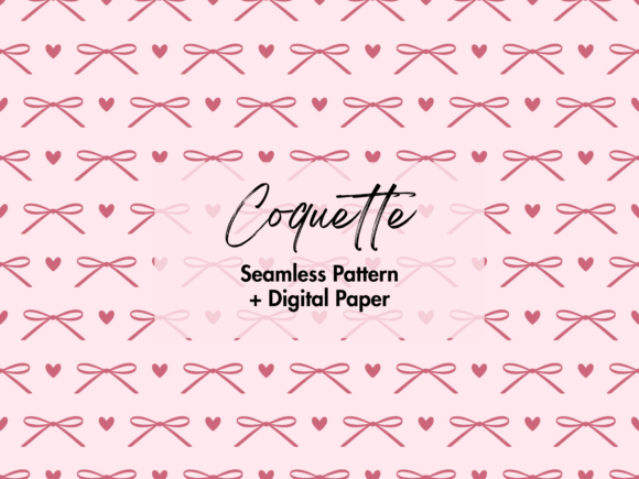 Coquette Pink Bow Seamless Pattern