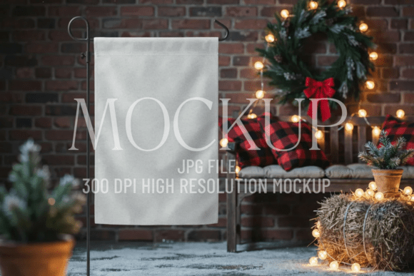 Country Christmas Garden Flag Mockup