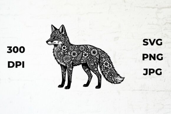 Detailed Fox Silhouette with Floral: A Strategic Design Asset for Purpose-Driven Creators