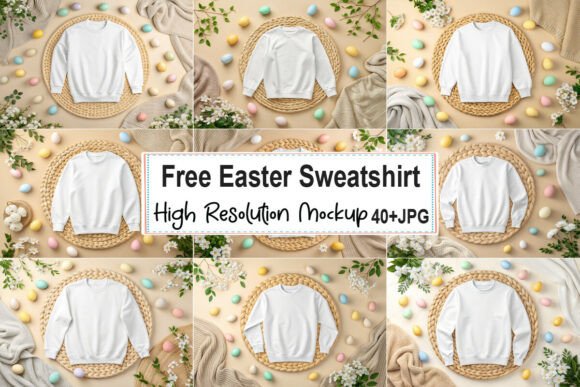 Free Easter Sweatshirt Mockup Bundle 12: Realistic Presentation, Strategic Clarity