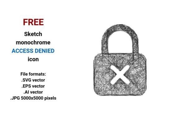 FREE Sketch Access Denied Icon: Hand-Drawn, Scalable, and Ready for Real Projects
