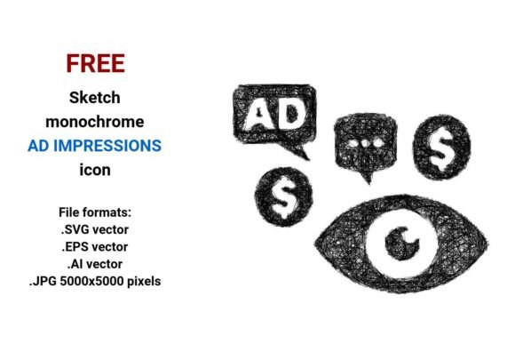 FREE Sketch Ad Impressions Icon: A Versatile, Scalable Resource for Designers and Marketers