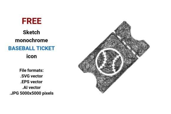 FREE Sketch Baseball Ticket Icon