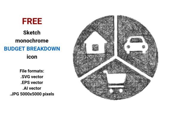 FREE Sketch Budget Breakdown Icon: Clean, Scalable, and Ready for Real-World Use
