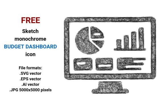 Free Sketch Budget Dashboard Icons: Scalable, Stylish & Ready for Any Project