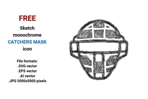 FREE Sketch Catchers Mask Icon: A Practical, Scalable Asset for Baseball Branding and Design