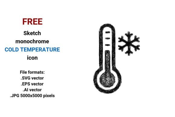 Free Sketch Cold Temperature Icon: Minimal, Scalable & Ready for Winter Design