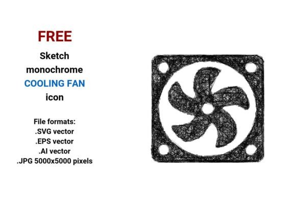 Free Sketch Cooling Fan Icon: High-Quality Vector & Raster Downloads for Designers and Developers