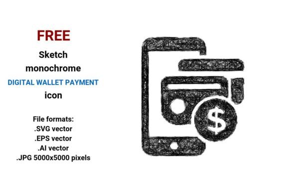 FREE Sketch Digital Wallet Payment Icon