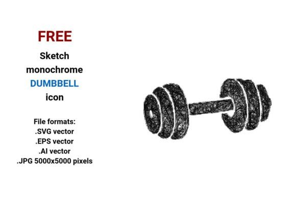 FREE Sketch Dumbbell Icon