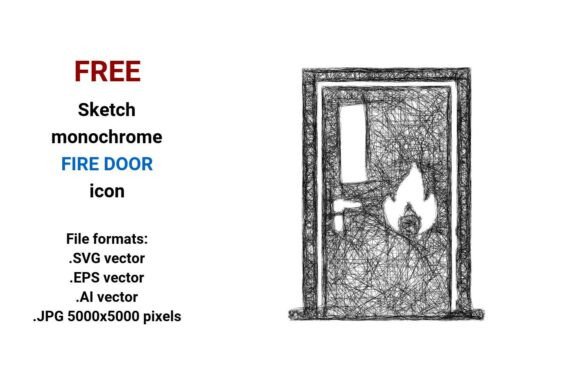 FREE Sketch Fire Door Icon