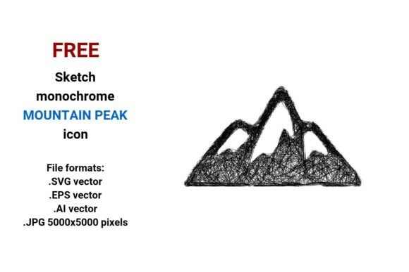 FREE Sketch Mountain Peak Icon