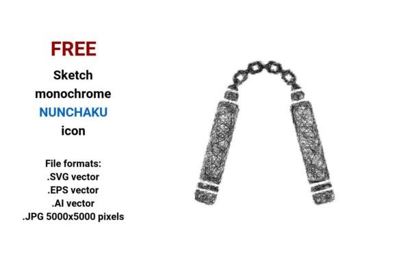 FREE Sketch Nunchaku Icon