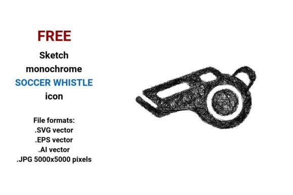 FREE Sketch Soccer Whistle Icon: A Versatile, Scalable Resource for Designers and Developers