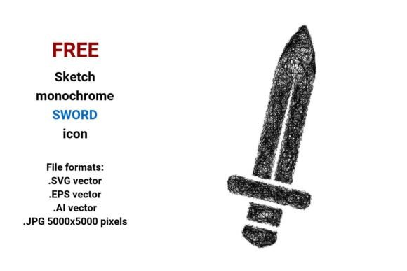 FREE Sketch Sword Icon