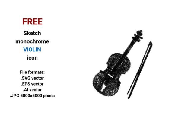 FREE Sketch Violin Icon: Scalable, Stylish & Ready for Real Projects