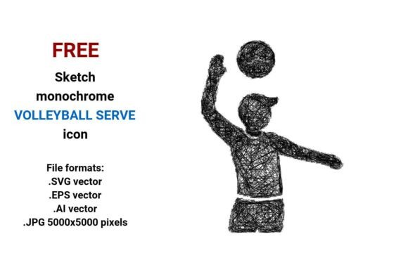 Free Sketch Volleyball Serve Icon: High-Quality Vector Downloads for Designers & Developers