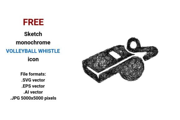 FREE Sketch Volleyball Whistle Icon
