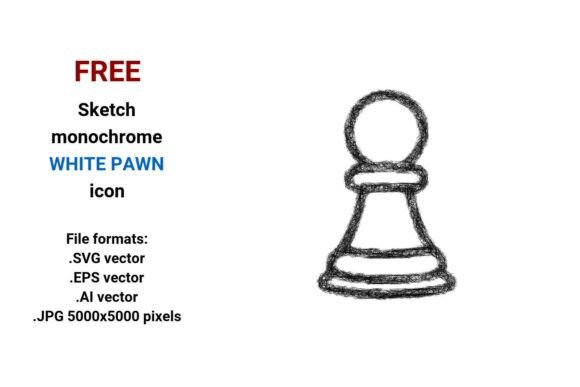 FREE Sketch White Pawn Icon