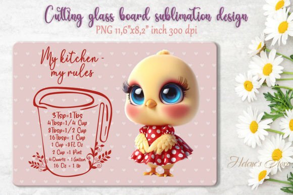 Funny Glass Cutting Board Design PNG