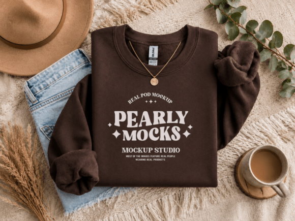 Gildan 18000 Dark Chocolate Mockup: A Practical Choice for Clean, Lifestyle-Ready Sweatshirt Presentations