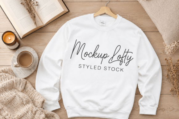 Gildan 18000 White Sweater Mockup: Elevating Design Presentation Through Intentional Simplicity