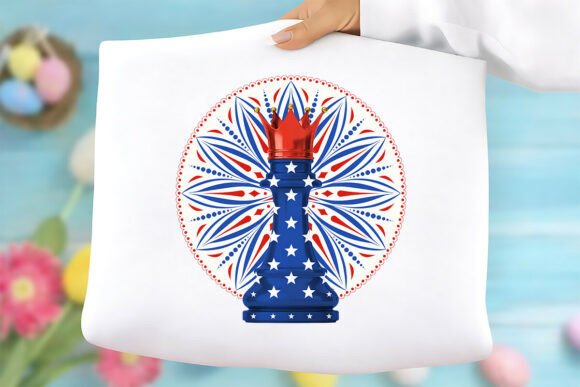 Patriotic Queen Chess Piece Free PNG
