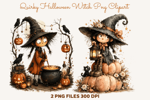 Quirky Halloween Witch PNG Clipart