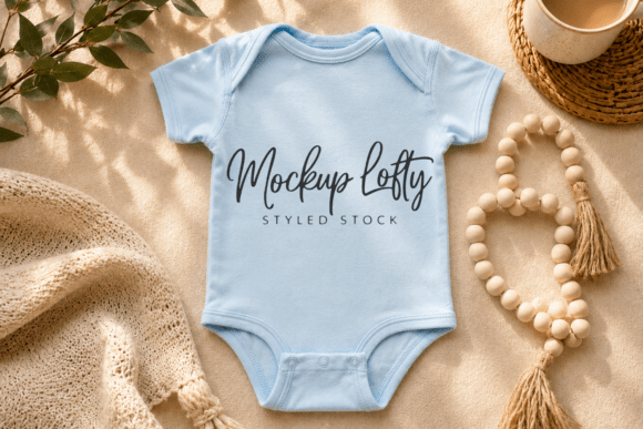 Rabbit Skins 4400 Blue Onesie Mockup: Where Clarity Meets Creative Confidence