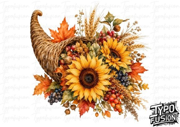 Sunflower Harvest Flower Clipart