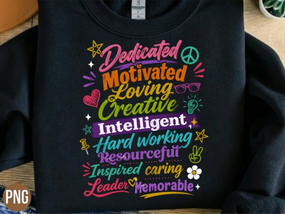 Teacher Words Typography Affirmation PNG