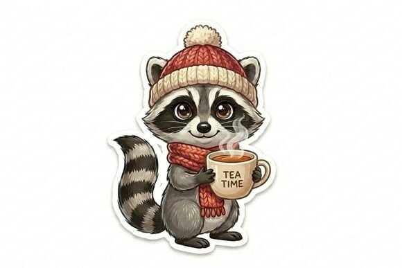 Winter Raccoon Tea Time PNG: A Strategic Creative Asset for Modern Makers and Brands